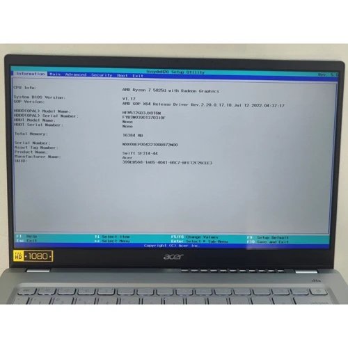 Acer Swift 3 SF314-44-R6TU (NX.K0UEP.004) (Ноутбуки)(79006440)Approved: Причина уценки Витринный вариант