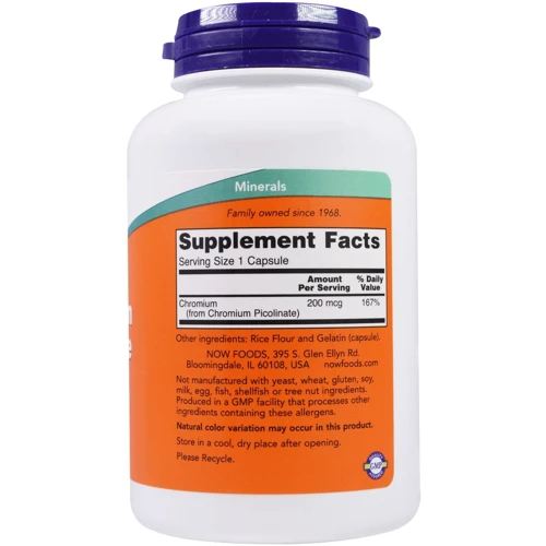 NOW Foods Chromium Picolinate 200 mcg 250 caps: Тип Хром
