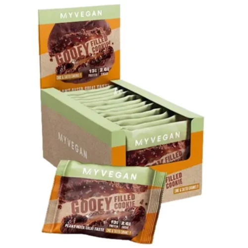 Веганское протеиновое печенье Myprotein Gooey Filled Cookie 12x75g Choc-Salted Caramel