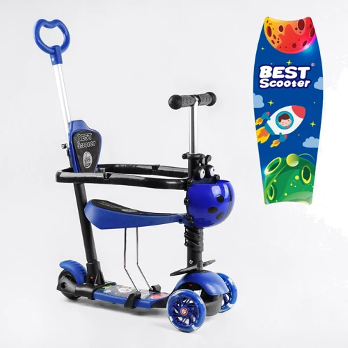 Самокат Best Scooter с защитным бампером синий (44004)