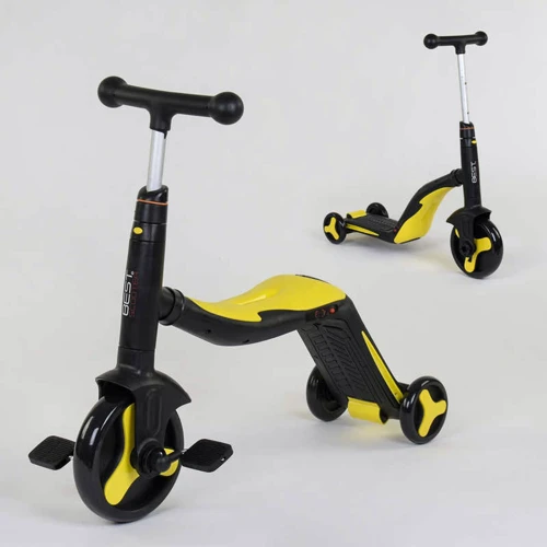 Самокат детский 3в1 Best Scooter с PU колёсами (свет+музыка) - Yellow (80453): Количество колес 3