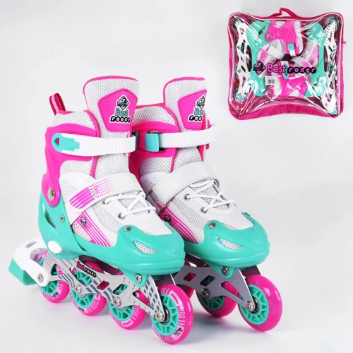 Роликовые коньки Best Roller Turquoise-Pink-White (98910): Цвет бирюзовый
