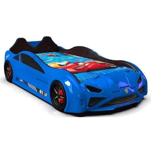 Дитяче ліжко машина Lamborghini синя: Матеріал пластик