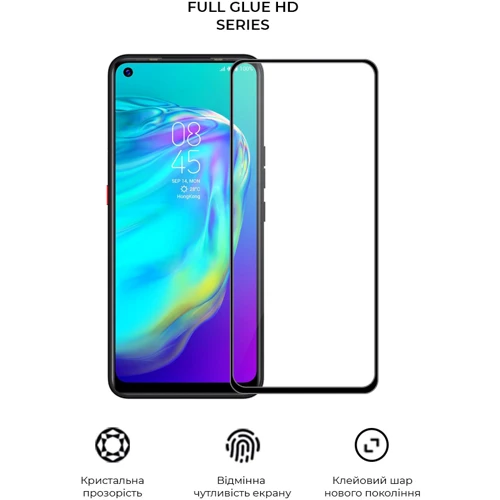 Аксессуар для смартфона Armorstandart Tempered Glass Full Glue HD Black for Tecno Pova (LD7) (ARM65106): Цвет черный