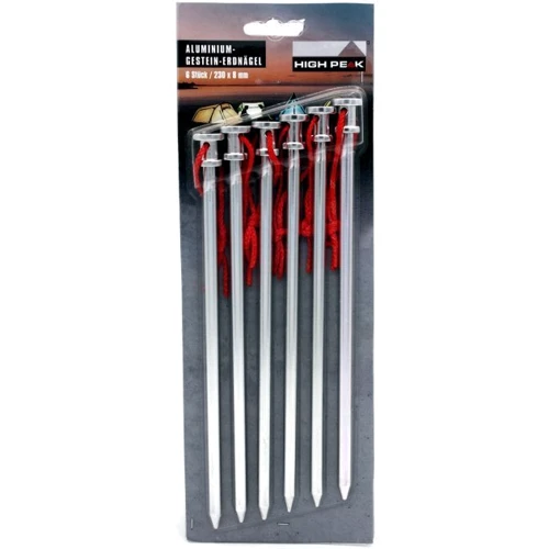 Аксесуар для намету Кільця High Peak Alloy Rock Peg 23 см 6 шт. Silver (42232): Виробник High Peak