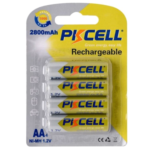 PkCell AA R6 NiMH 2800mAh * 4 (PC/AA2800-4B): Емкость 2800 мАч