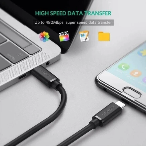 Кабель UGREEN USB-C to USB-C US286 3A 60W 2m Black фото 8