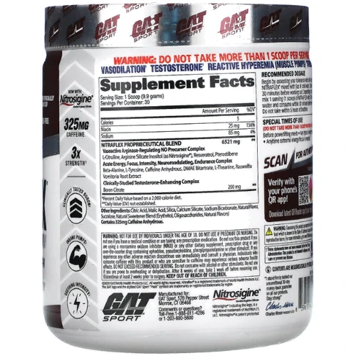 Предтренировочный комплекс GAT Nitraflex 297 g /30 servings/ Black Cherry: Тип Комплекс до тренировки