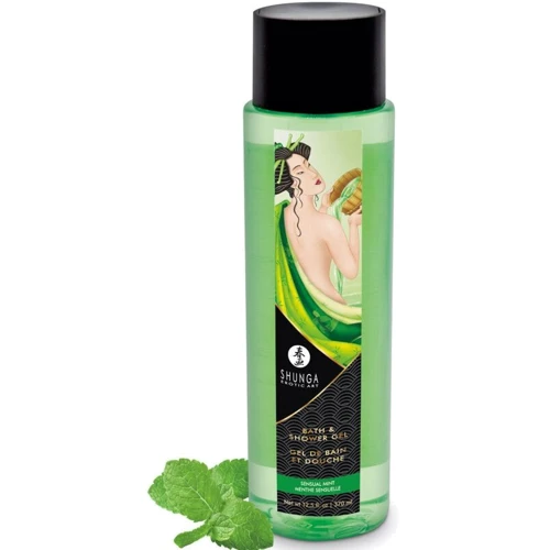 Гель для душа Shunga Shower Gel – Sensual Mint (370 мл) с растительными маслами и витамином Е: Тип Гель