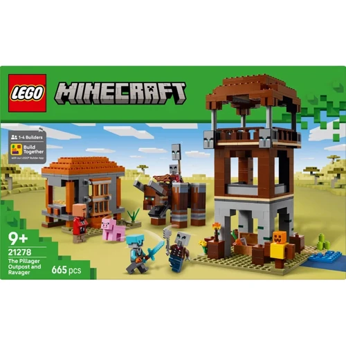 Конструктор LEGO Minecraft Аванпост розбійників та спустошувач (21278): Рекомендований вік 9+