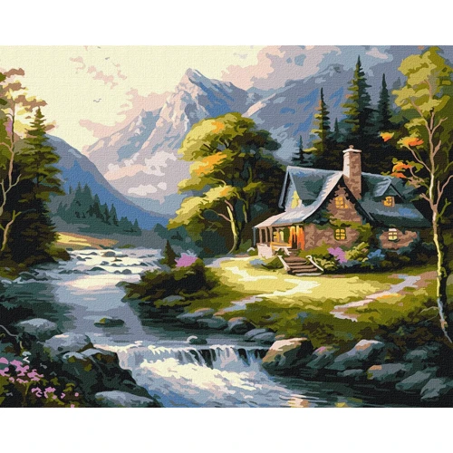Картина по номерам Идейка Домик в горах ©art_selena_ru 40х50 см (KHO6329)