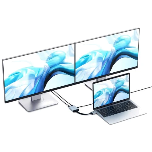 Адаптер Satechi Adapter Dual USB-C to 2xHDMI+USB-C Silver (ST-TCDHAS) фото 5