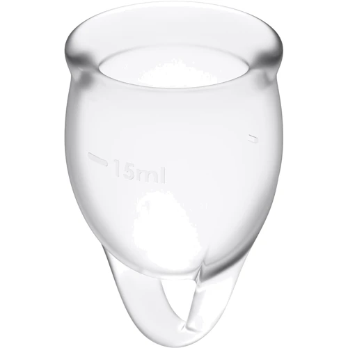 Набір менструальних чаш Satisfyer Feel Confident (Transparent), 15мл та 20мл (мішок для зберігання)
