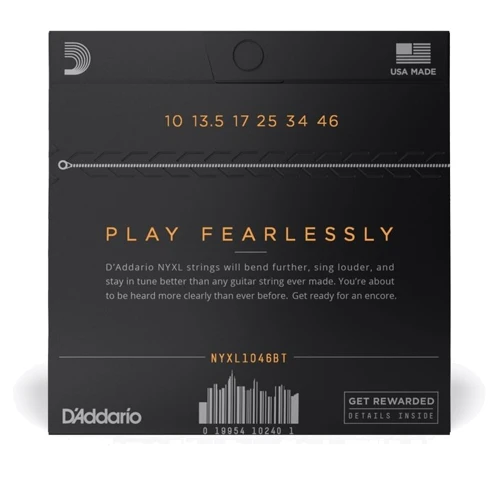 Струна для гитар Комплект струн D'addario NYXL1046BT Вalanced Тension Regular Light (10-46): Назначение Для электрогитары