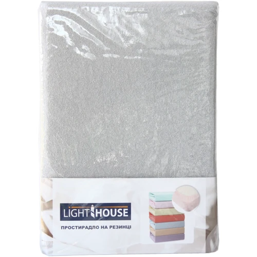 Простирадло на резинці махрова LightHouse Terry Premium 160х200+25 см сіра (604750) фото 6