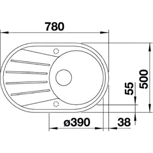Blanco 521390 TAMOS 45S АНТРАЦИТ: Форма Овальная