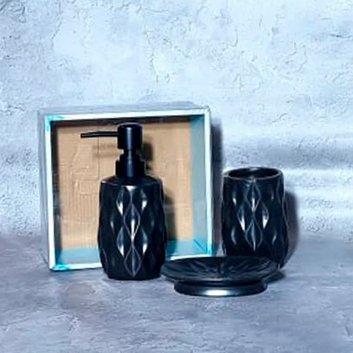 Набор для ванной комнаты S&T SEVEN 3 пр. (899-7): Тип Подставка для зубных щеток, Мыльница, Дозатор для мыла