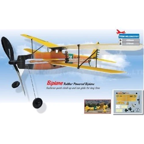 Літак ZT Model Aviator Biplane 17 "з гумомотор (XA03101)