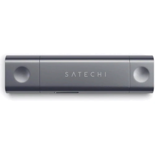 Адаптер Satechi Adapter USB/USB-C to micro SD+SD Space Grey (ST-TCCRAM): Інтерфейс підключення USB 3.0, USB-C