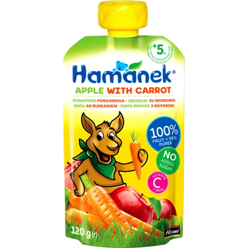 Пюре Hame Хаманек (пауч) яблоко с морковью 120 (8595139790516)