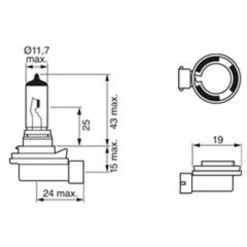 Галогенная автолампа Bosch H8 Pure Light 12V 35W (1987302081) фото 2