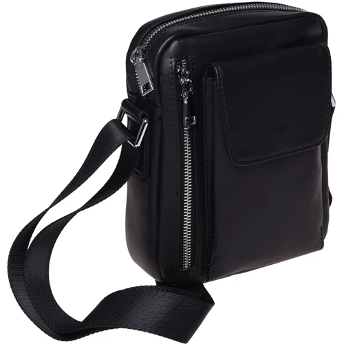 Мужская сумка через плечо Ricco Grande черная (K16426-black): Стиль Повседневный (Casual)