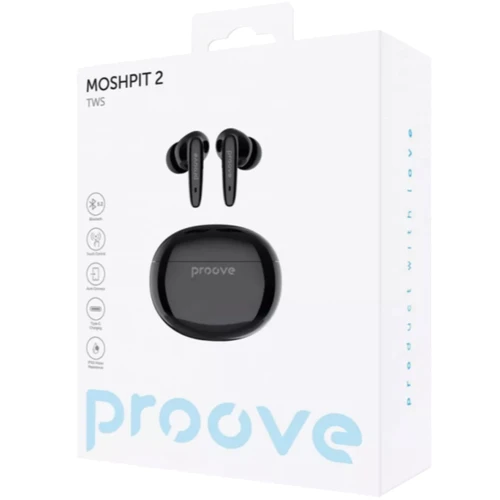 Наушники Proove MoshPit 2 TWS Black: Время работы, ч 4