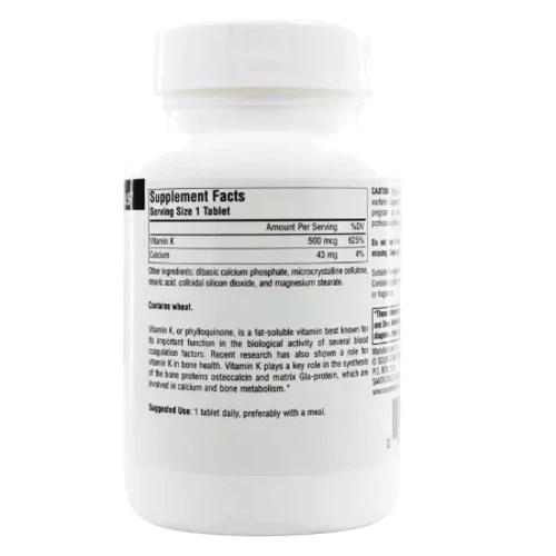 Source Naturals Vitamin K Витамин К 500 мкг 200 таблеток: Тип Витамин K