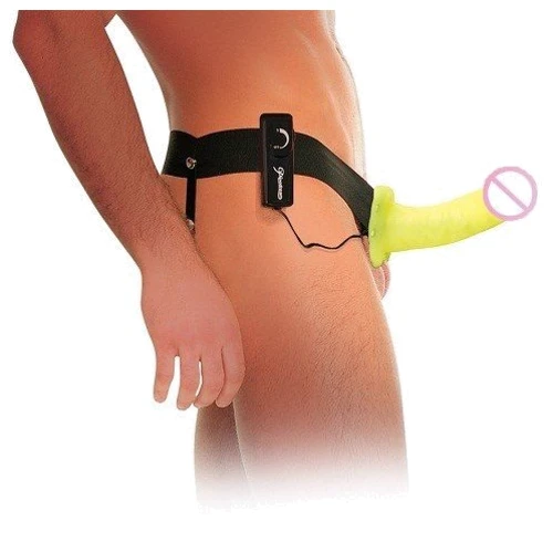 Фаллопротез светящийся с вибратором Fetish Fantasy Vibrating Hollow, 16х4 см