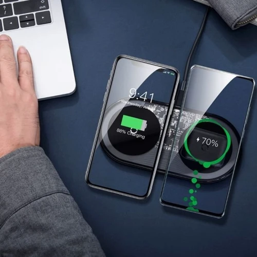 Зарядний пристрій Baseus Dual Wireless Charger Pro Edition Black (WXJK-C01) for Smartphones and Pods: Кількість USB-портів немає