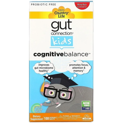 Country Life Gut Connection Kids Cognitive Balance Когнітивний баланс 100 жувальних таблеток: Стать Дети