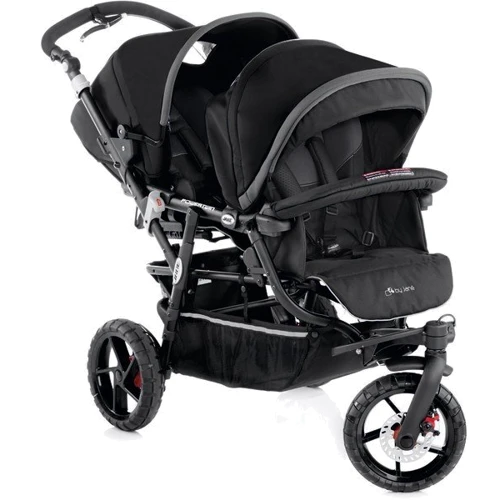 Детская прогулочная коляска для двойни Jane Powertwin pro Black (S49)