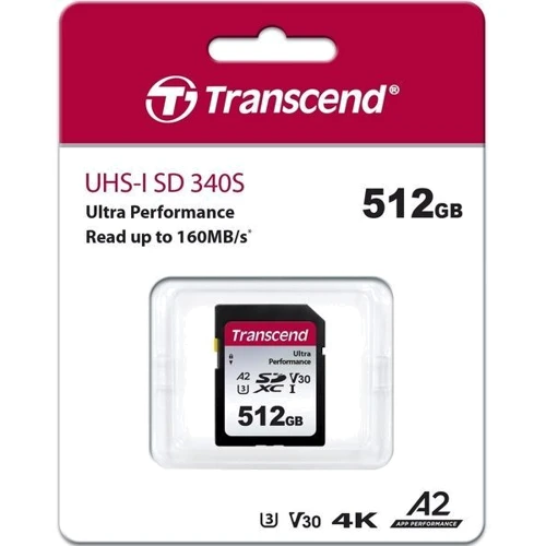 

Transcend 512GB Sdxc Class 10 UHS-I U3 A2 V30 (TS512GSDC340S)