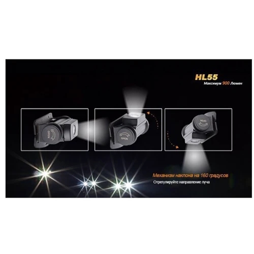 Фонарь туристический Fenix HL55 XM-L2 U2 (HL55XML2U2): Тип Налобный