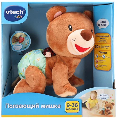 Розвиваюча іграшка VTech - повзати ведмедик (озвуч. Рус. Яз.) 80-181126: Матеріал Пластмаса, Тканина