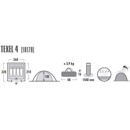 Палатка High Peak Texel 4 Blue/Grey
