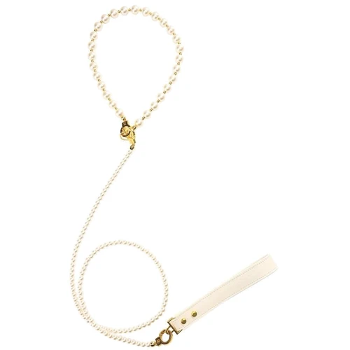 Жемчужный ошейник с поводком LOCKINK Pearl Collar & Leash Set