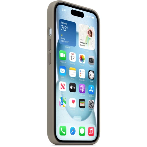 Чехол для iPhone Apple iPhone 15 Silicone Case with MagSafe - Clay (MT0Q3ZM/A): Цвет серый