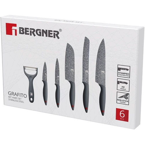 Набор кухонных ножей Bergner Star BG-39325-GY 6 предметjв (00000025206): Количество предметов 6