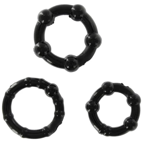 Набір із 3 шт ерекційних кілець Toy Joy STAY HARD - Three Rings BLACK (35500-BLACK): Виробник Toy Joy