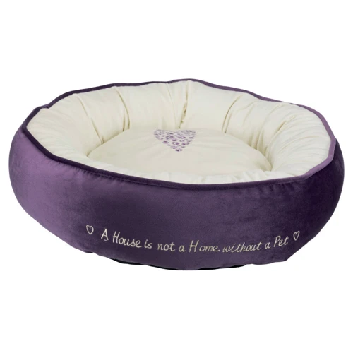 Лежак Trixie Pet's Home d50 см пурпурный/кремовый с сердечком (4011905374888)