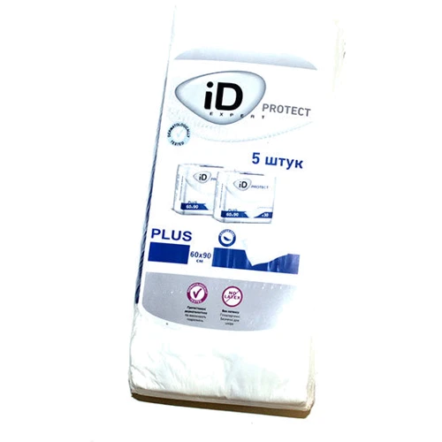 Пелюшки гігієнічні iD Protect Plus 60x90 5шт (7%)