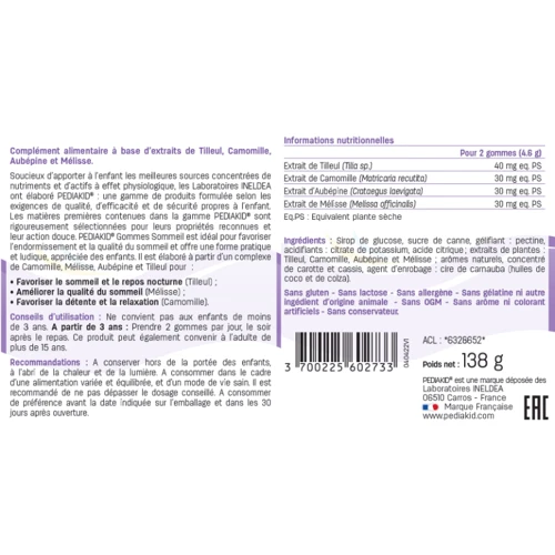 Pediakid Gommes Sommeil Улучшение сна для детей 60 жевательных мишек: Форма выпуска Таблетки жевательные