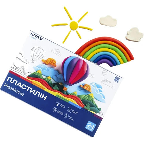 Пластилин восковой Kite Classic 24 цвета 480 г (K-089): Производитель KITE