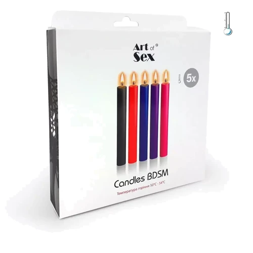 Свечи Art of Sex Thin 10 см низкотемпературные тонкие набор 5 шт