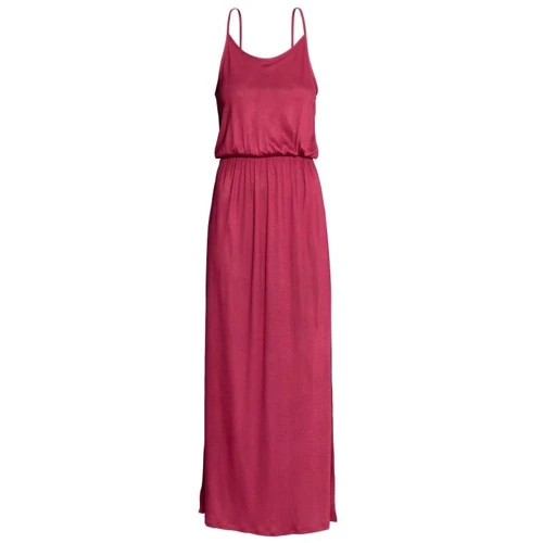 Платье H&M 2126297 42 малиновое повседневное длинное макси: Состав Вискоза