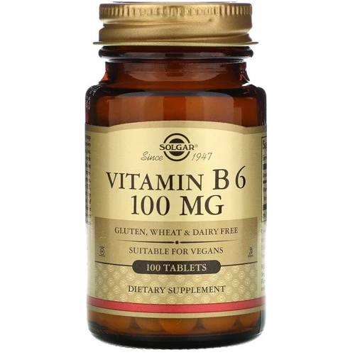 Solgar Vitamin B6, 100 mg, 100 Tabs