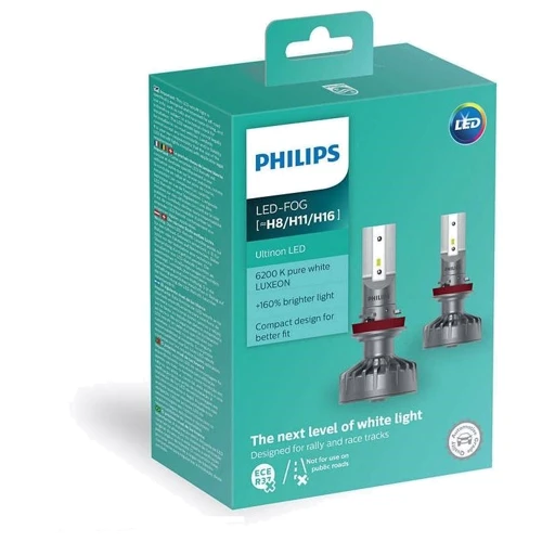 LED лампа Philips Ultion +160% H8/H11/H16 11366ULWX2 (2 шт.): Головной свет Противотуманная