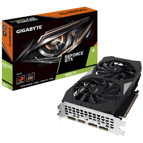 Видеокарта GIGABYTE GeForce GTX 1660 Ti OC 6G (GV-N166TOC-6GD): Объем памяти, Гб 6