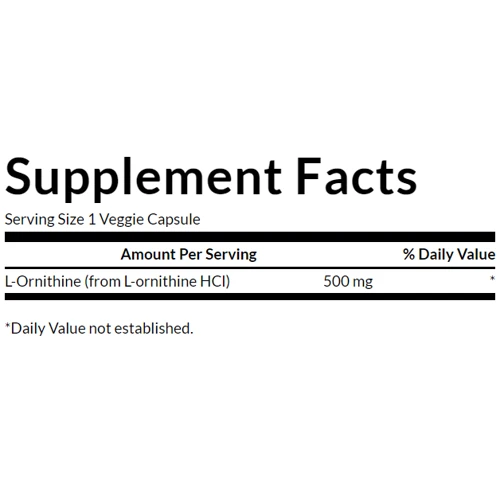 Swanson L-Ornithine L-орнитин 500 мг 60 веганских капсул: Форма выпуска Капсулы